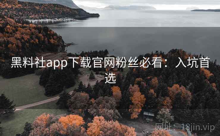 黑料社app下载官网粉丝必看：入坑首选